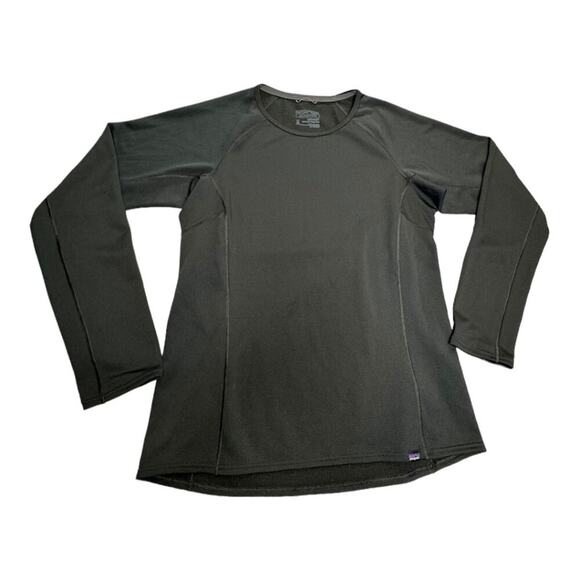 Patagonia Shirt Womens L Black Capilene Base Layer Mid Weight Hiking - Picture 1 of 4